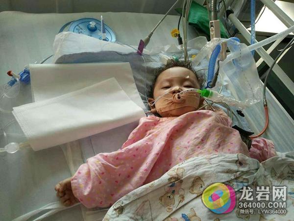 龙岩永定曾患先天性胆道闭锁的徐子萱肺部严重